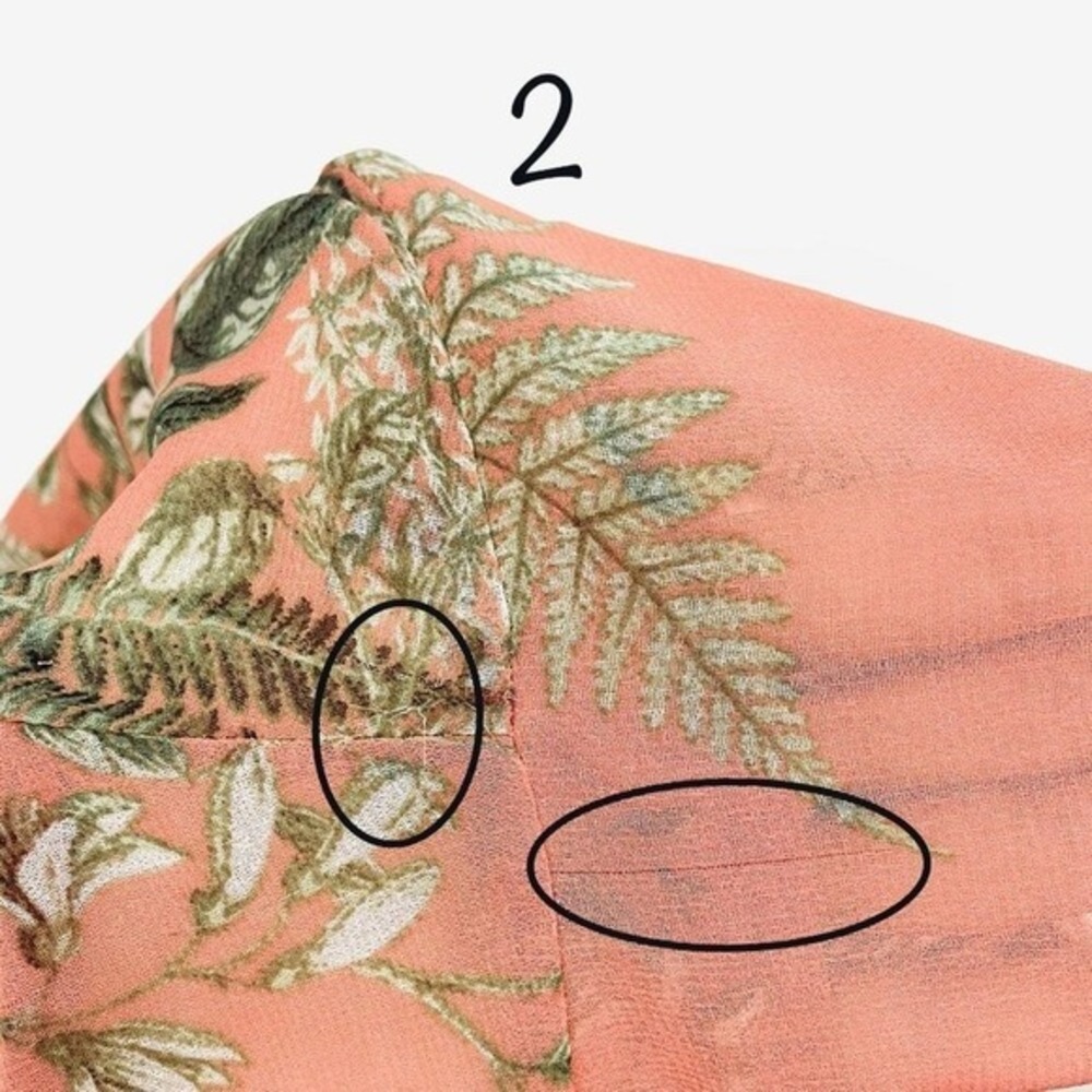 MISA Los Angeles Botanical Print Blouse Size XS Pink Boho Romantic Fairy‎ Summer - Picture 12 of 14